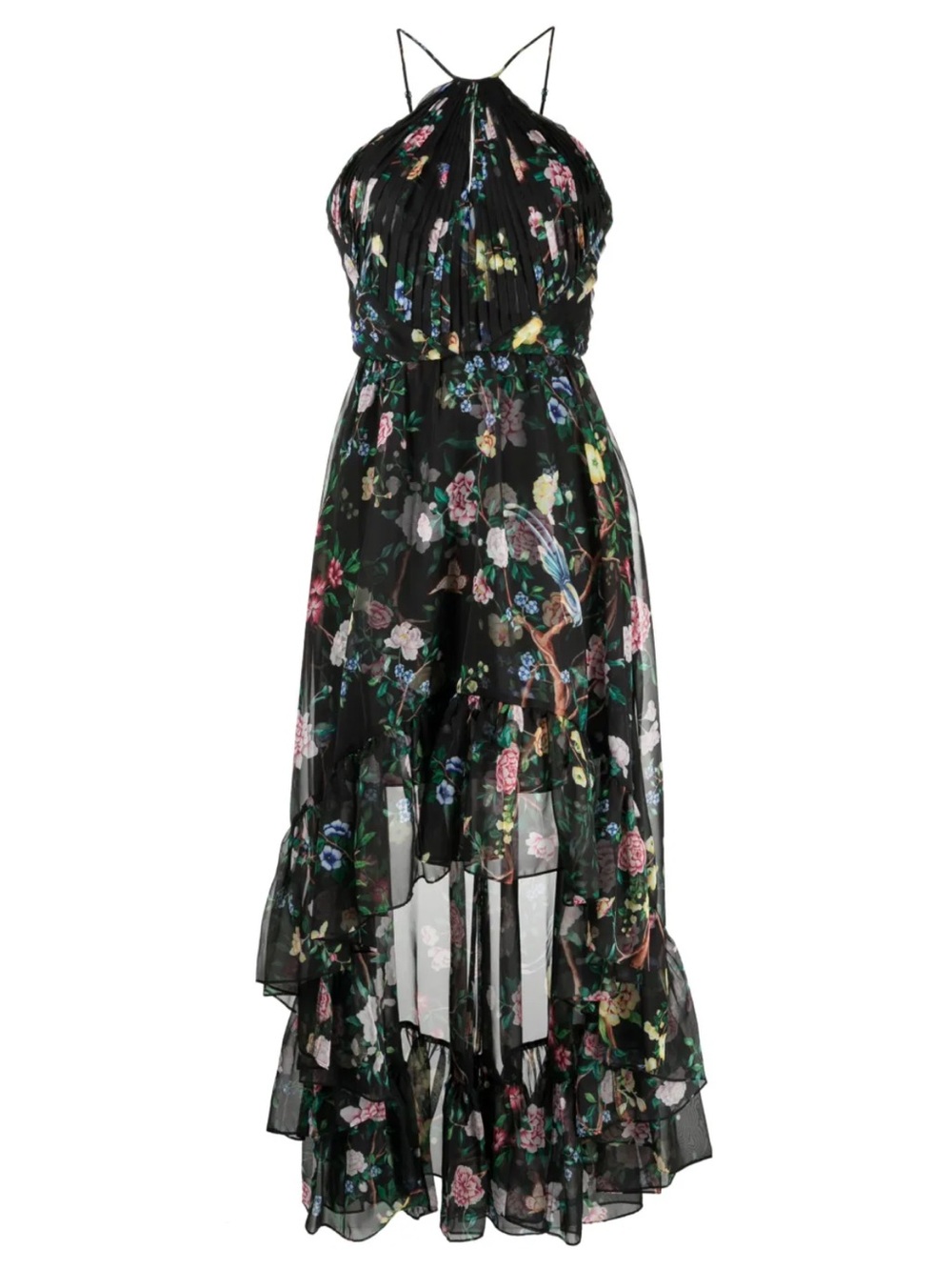 Marchesa Notte Floral Print Halter Neck Dress NEW